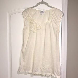 LOFT Capsleeve Top with flower detail